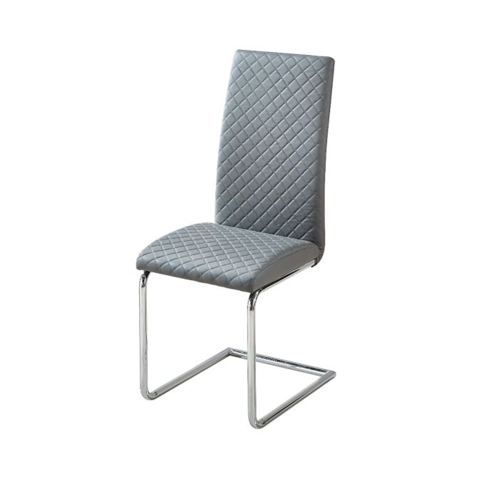 Lesbury Chrome and Grey PU Chairs Modern Comfort in a Set of 2
