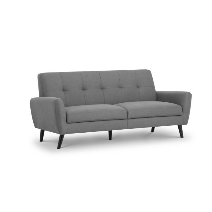 Monza Grey Fabric Retro 3-Seat Sofa
