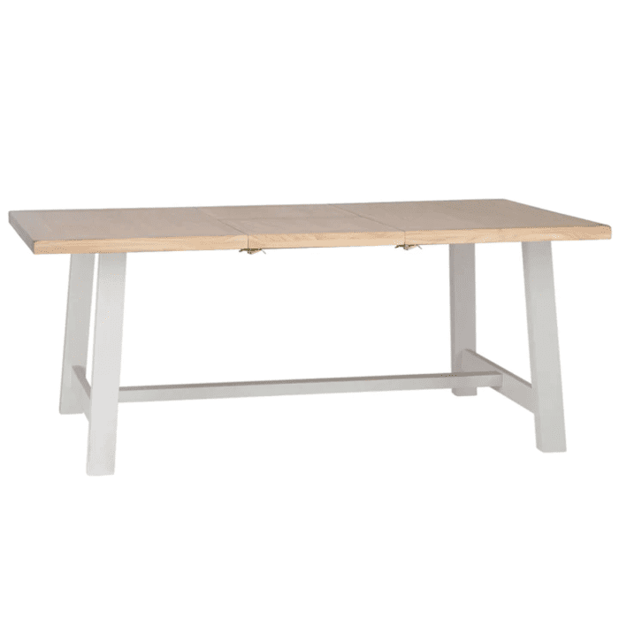 Quantum 180cm Butterfly Refectory Extending Dining Table with Oak Top - White
