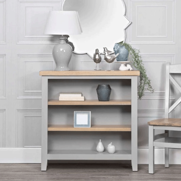 Quantum Small Wide Bookcase - Grey and Oak
