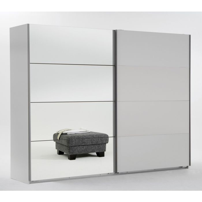 Erasmus 2 Door Mirrored Sliding Wardrobe - White