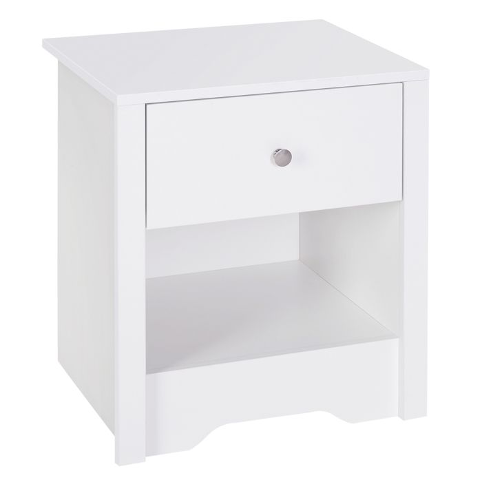 Bedside Table - ISLIN Nightstand White 53cm