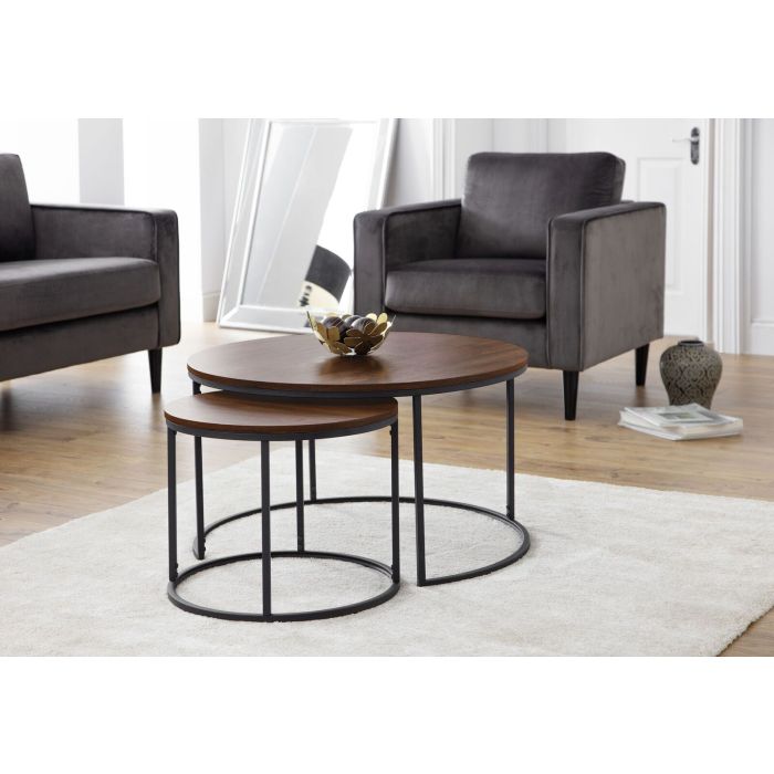 Bellini Round Walnut Nesting Tables