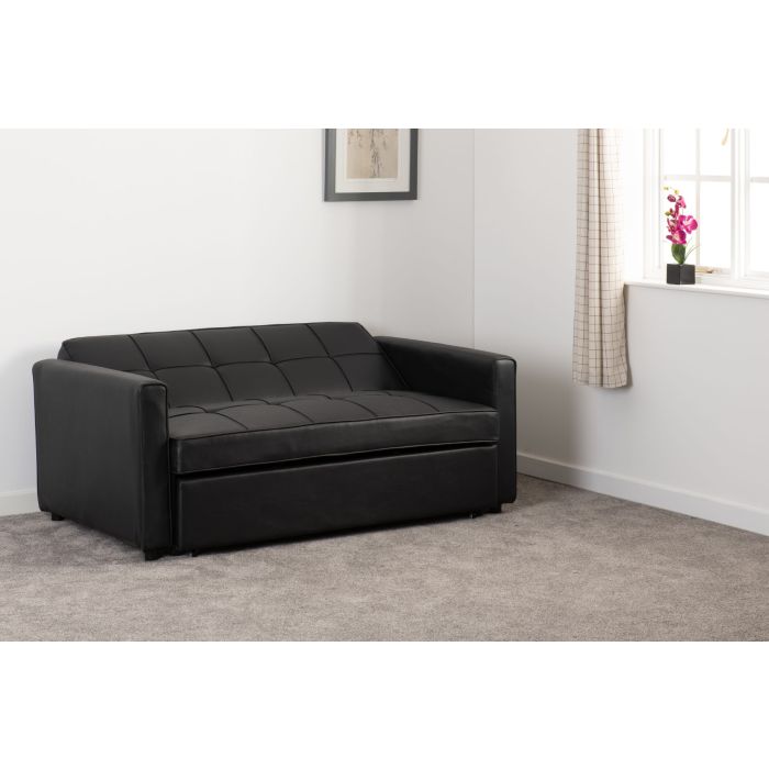 Astoria Sofa Bed - Black Faux Leather