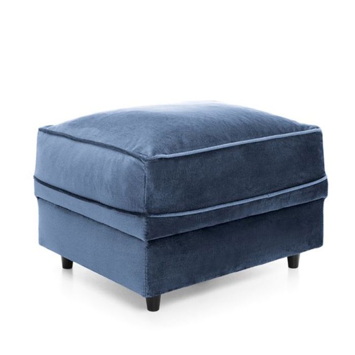 Chic Velvet Footstool - Dark Blue