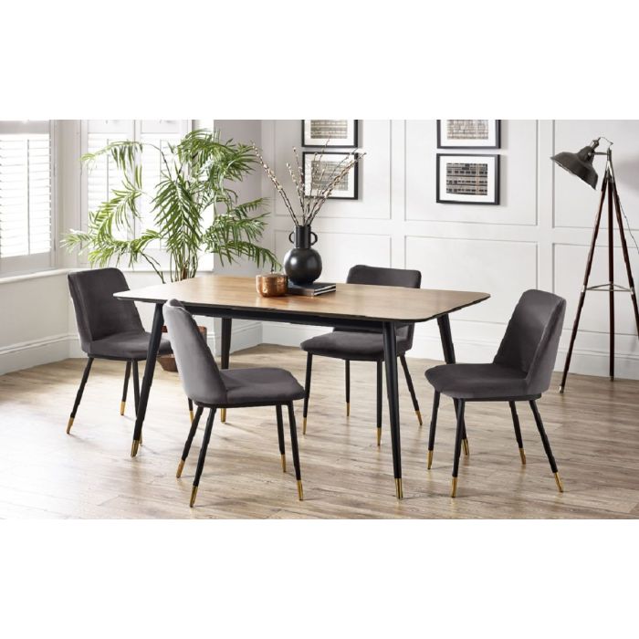 Findlay Rectangular Dining Table - Walnut & Black