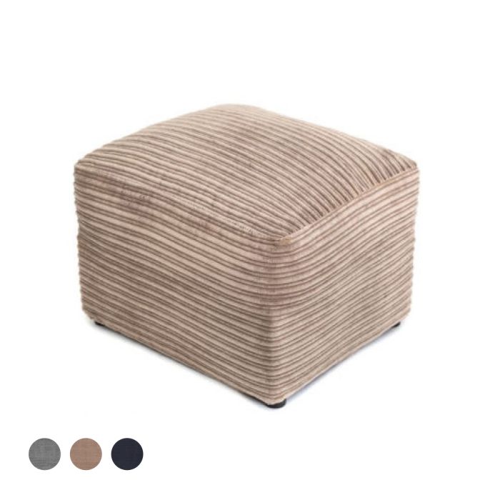 Porto Jumbo Cord Footstool - Brown