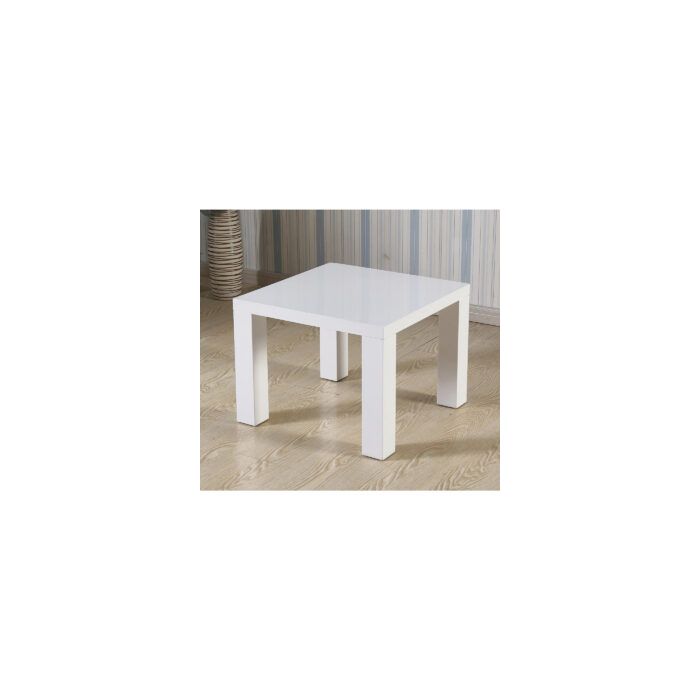 Modern Marvel Corfe Lamp SIde Table in High Gloss White
