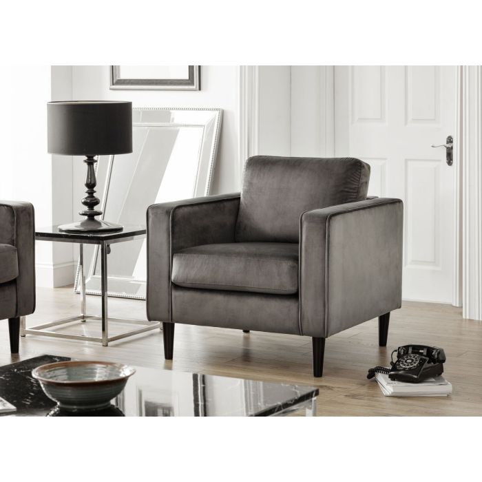 Hayward Grey Velvet Armchair