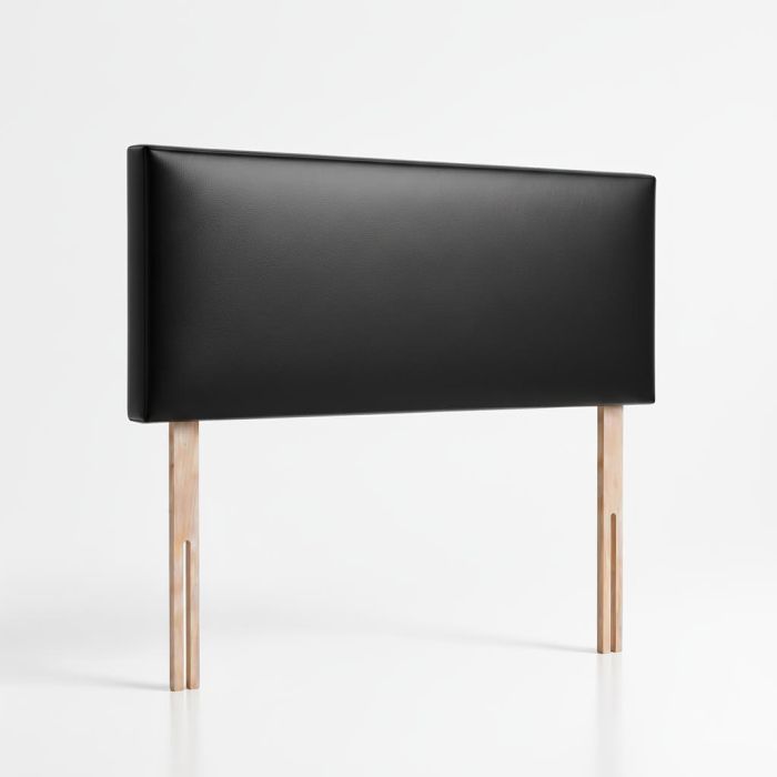 Chester Leather Effec High-Appeal Wooden Frame Headboard Kingsize - Black