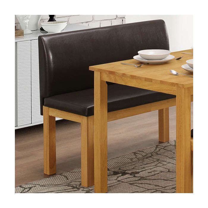 Apex Amity Straight Bench with Back - Natural Oak