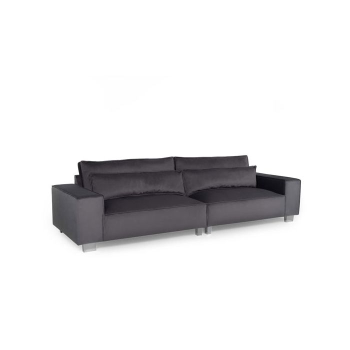 Genesis 4 Seater Fabric Sofa - Steel