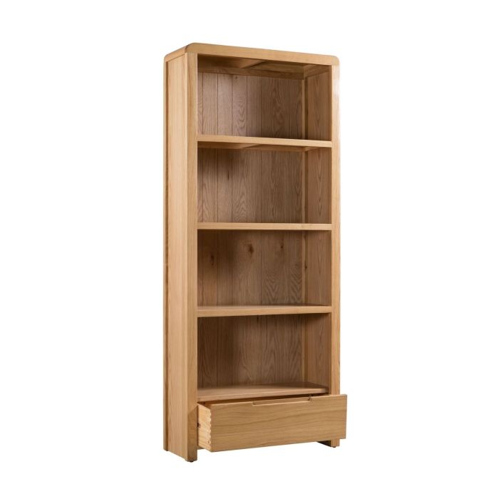 Curve Tall Storage Bookcase - Oak