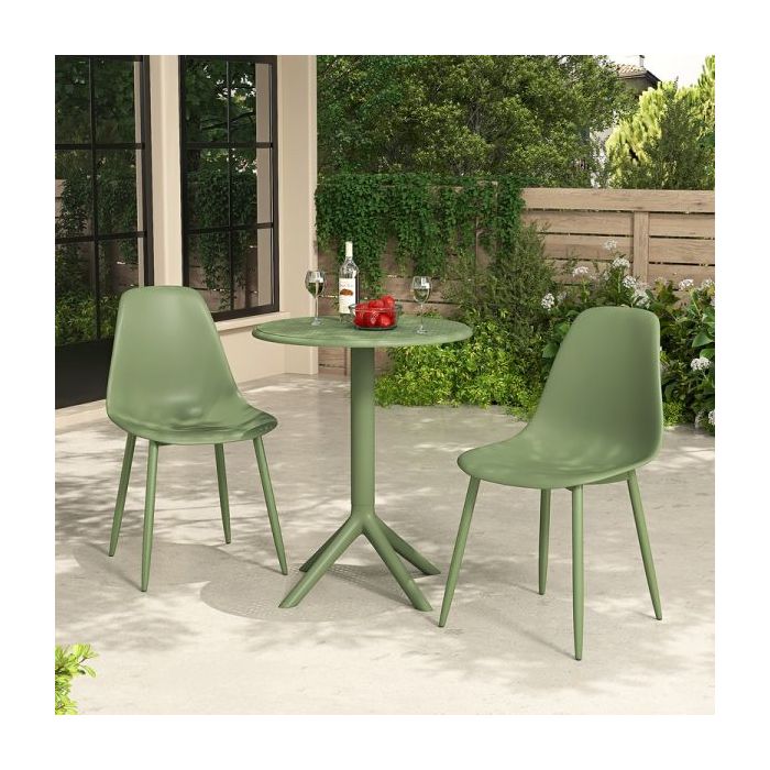 Tommaso Outdoor Bistro Table and 2 Chair Set - Moss Green