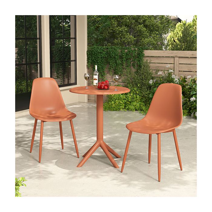 Tommaso Outdoor Bistro Table and 2 Chair Set - Terracotta
