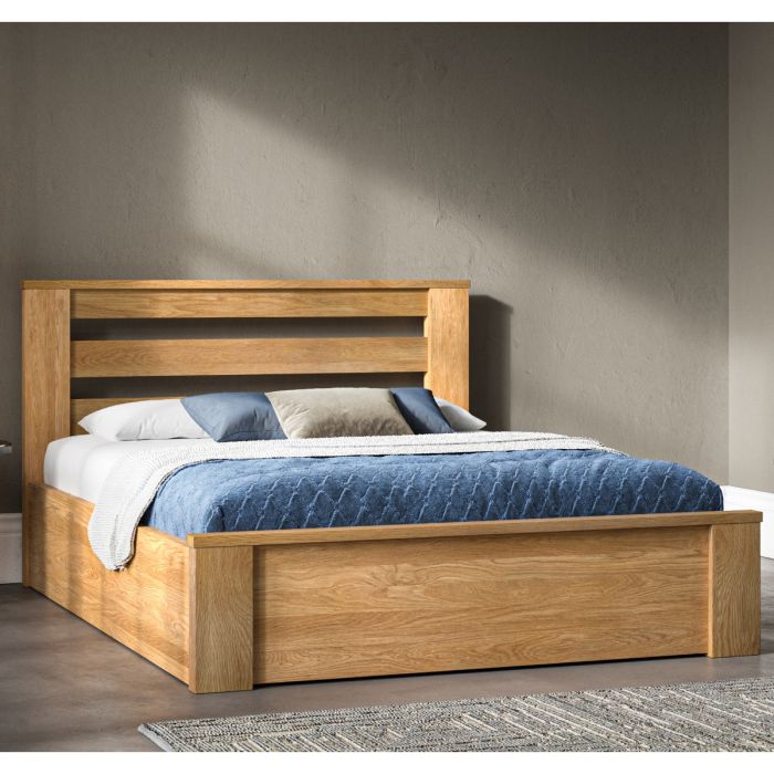Charnwood Oak Wood Ottoman Bed - Super Kingsize 6ft