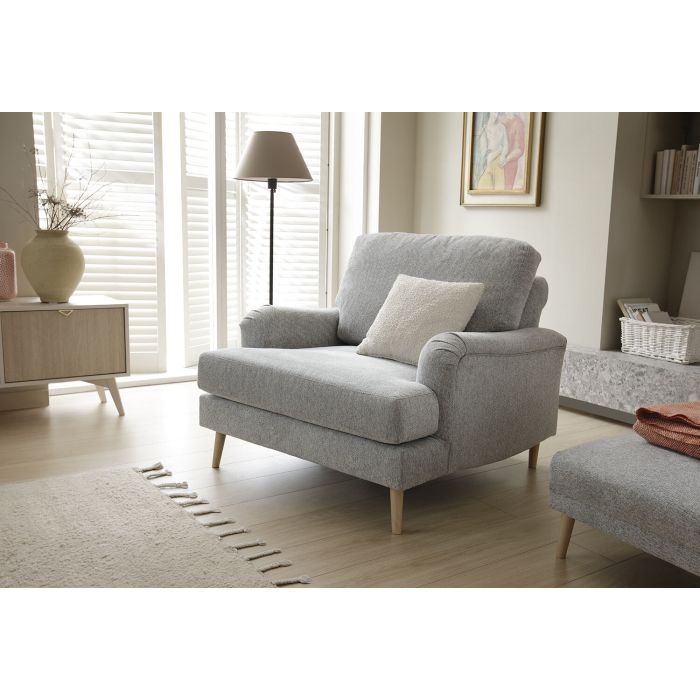Ponting Chenille Armchair - Light Grey