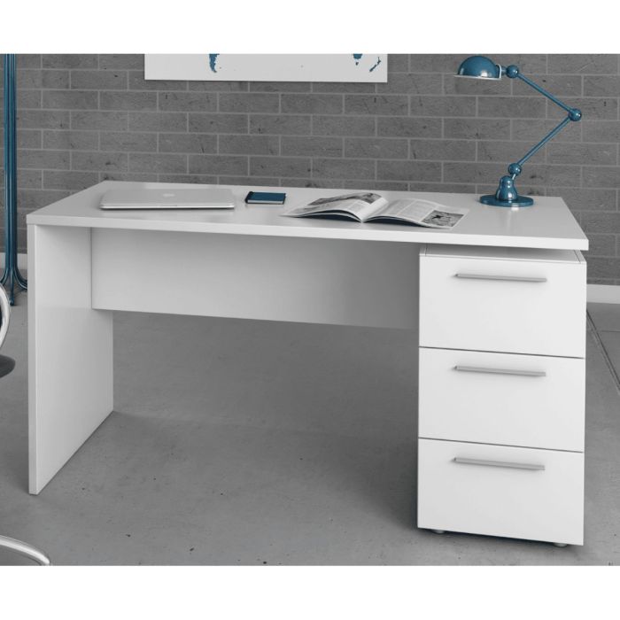 Office Computer Desk with 3 Drawers - White