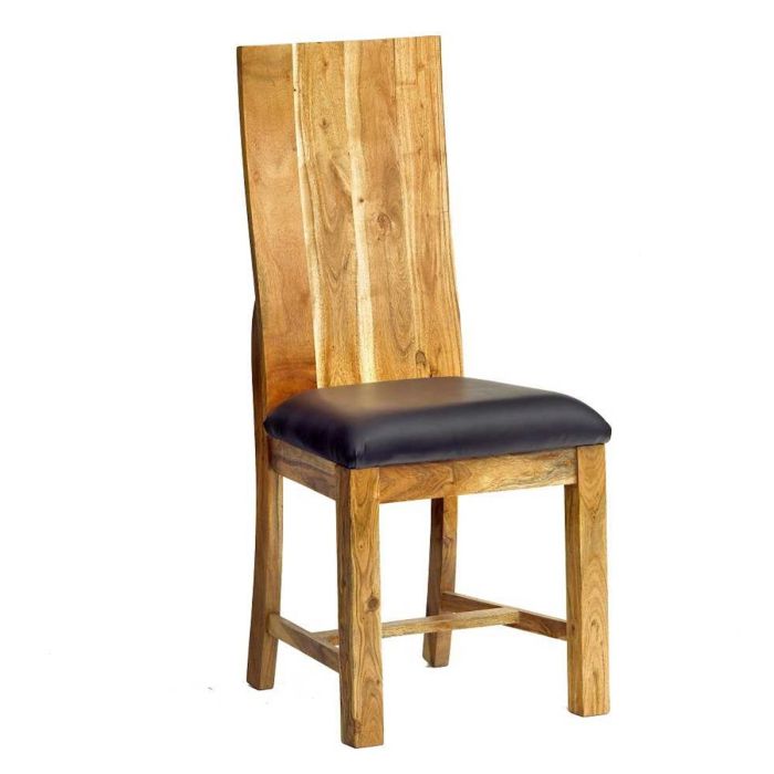 Mathew Solid Acacia Wood Set of 2 Dining Chairs