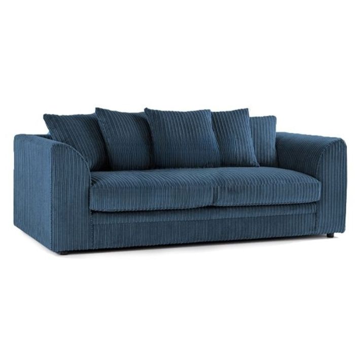 Colourful Oxford Jumbo Cord Scatterback Design 3 Seater Sofa - Blue and Other Colours