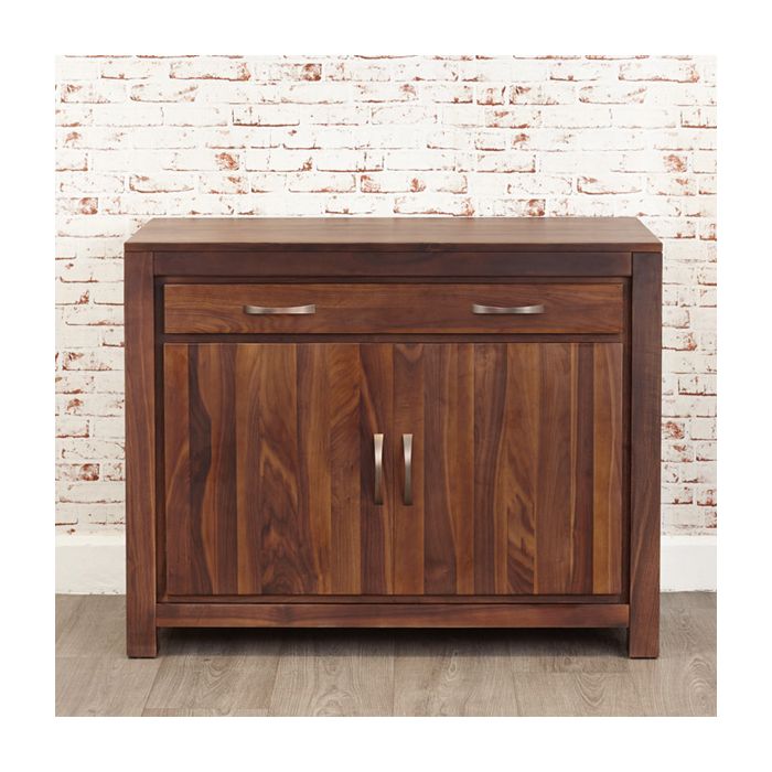 Carroll Walnut Hidden Office Computer Desk with Door and Drawer