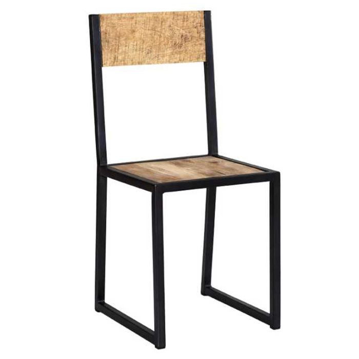 Michelle Metal Frame Wood Top Dining Chair Set of 2 - Natural Hardwood