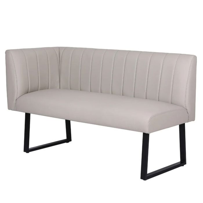 Metal U Shaped Legs Stitched Fabric Right Hand Corner Dining Bench - Taupe