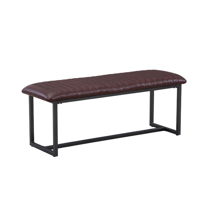 Doyle Elegance Vintage Leather Dining Bench - Brown