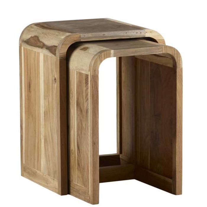 Fiona Unique Retro Style Wooden Nest Of 2 Tables