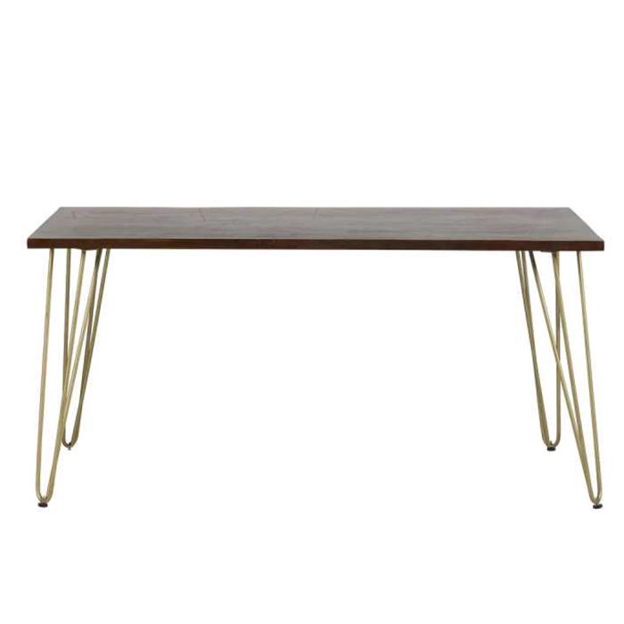 Georgjna Stylish Leg Frame Dark Gold Rectangular Dining Table