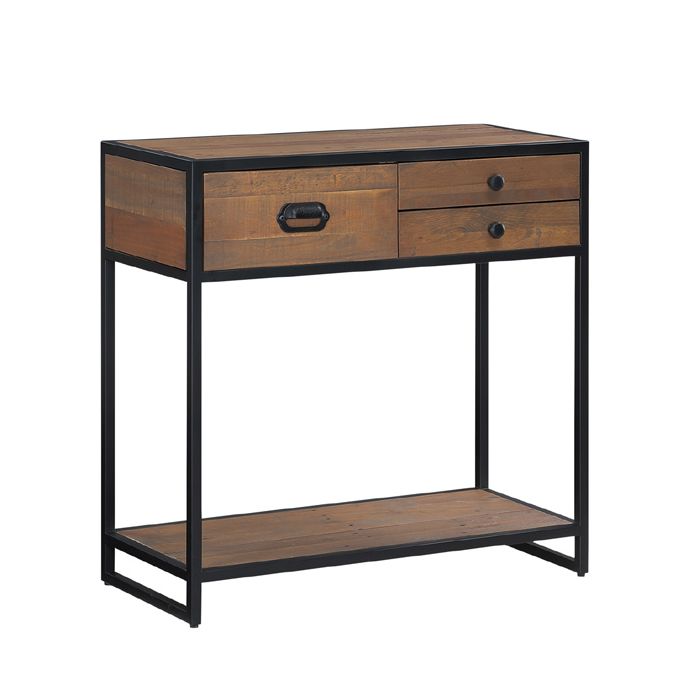 Hayley Reclaimed Wood Small Console Table with Storage Drawer