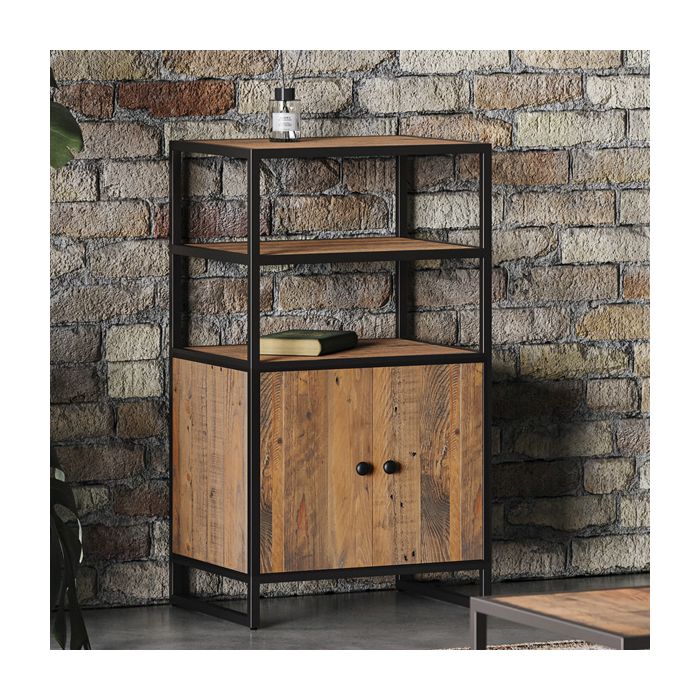 Hayley Modular Reclaimed Wood Sideboard Unit with Cupboard and Shelves