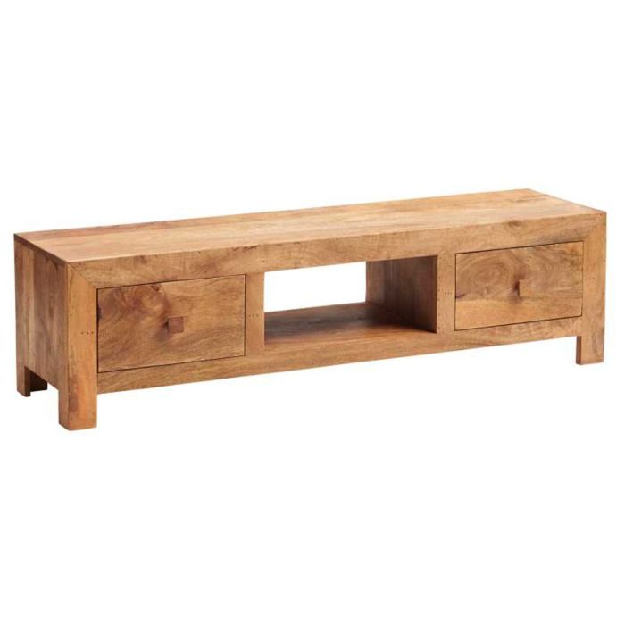 Stella Light Mango Wood Wide Screen TV Unit - Matt Finish