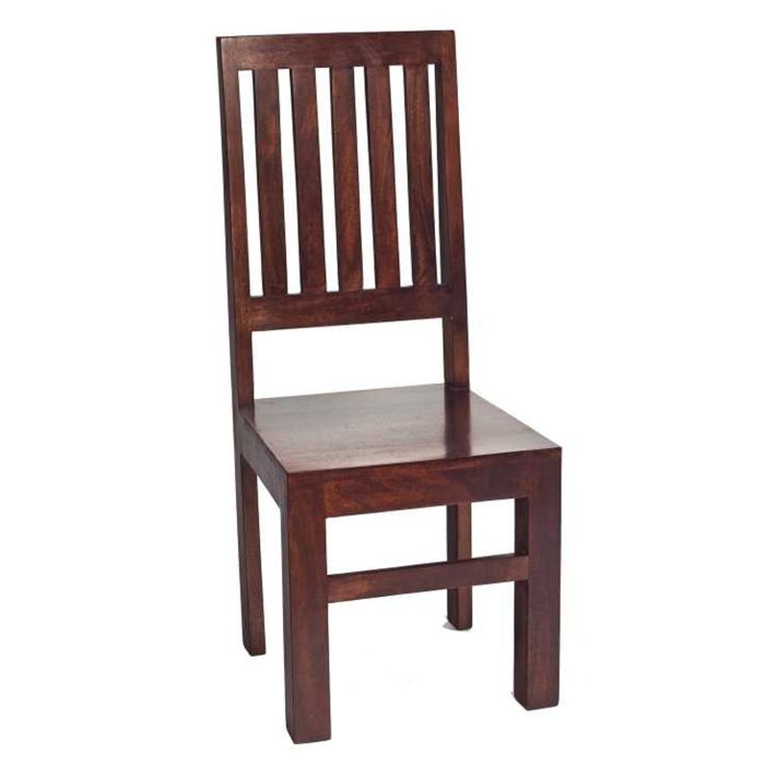 Stella Dark Mango SET of 2 Slat Back Dining Chair - Walnut