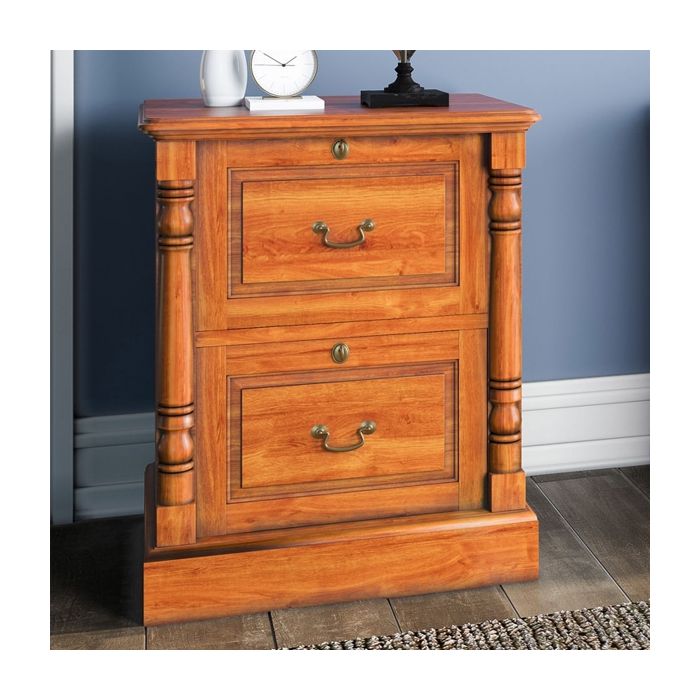Patricia Double Drawer Filing Cabinet - Mahogany Finish