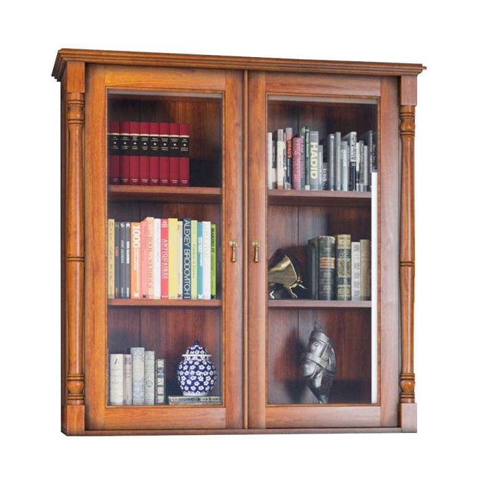 Patricia Top Dresser with Glass Doors - Mahogany Finish
