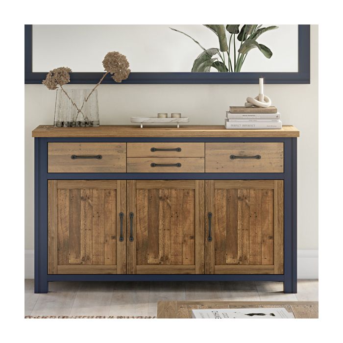 Splatter of Blue Sideboard with 4 Drawers and 3 Cupboards