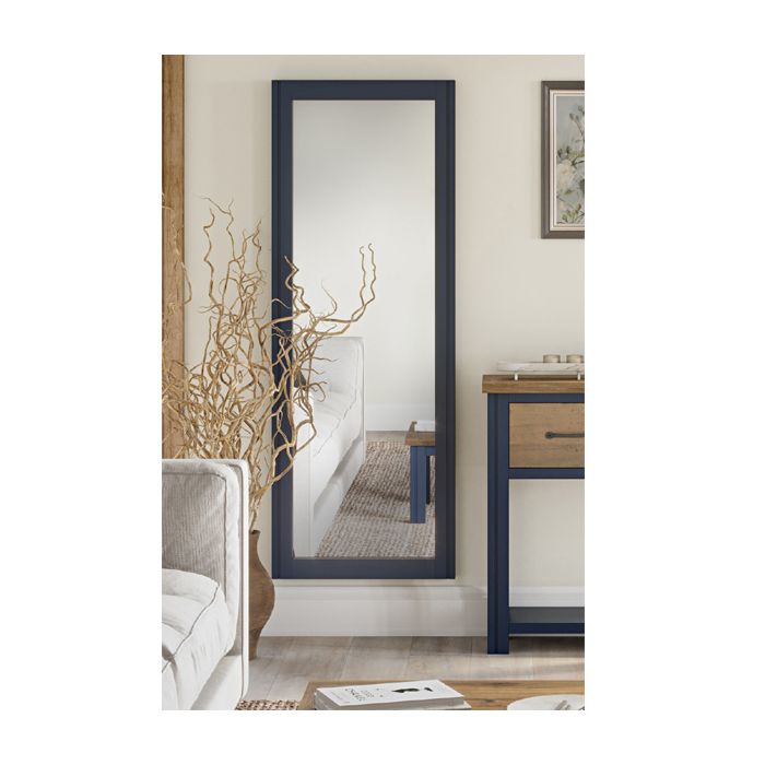 Splatter Reclaimed Wood Blue Extra Long Wall Mirror