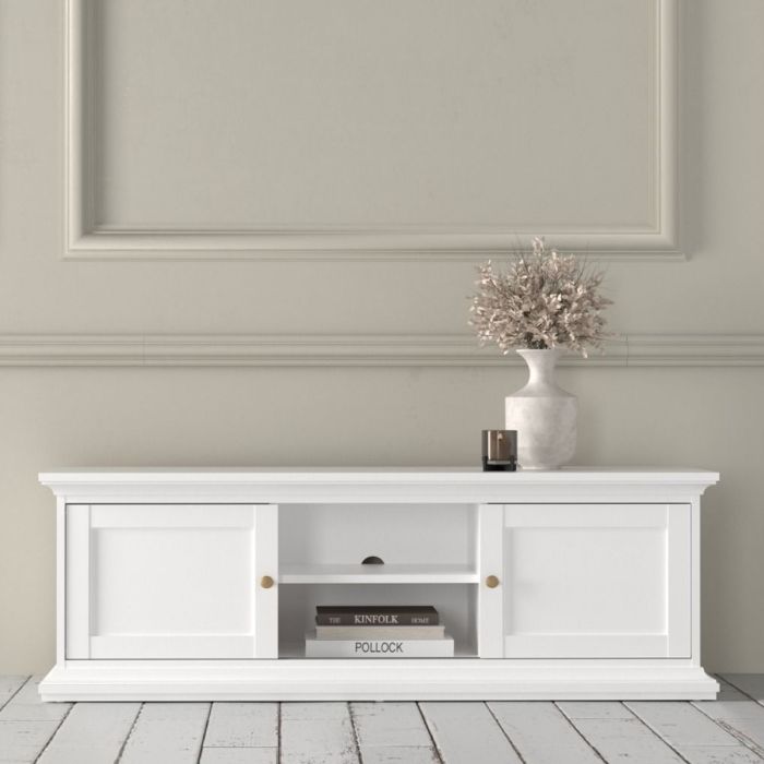 Ewelina Modern Design Tv Unit with 2 Frame Door - White