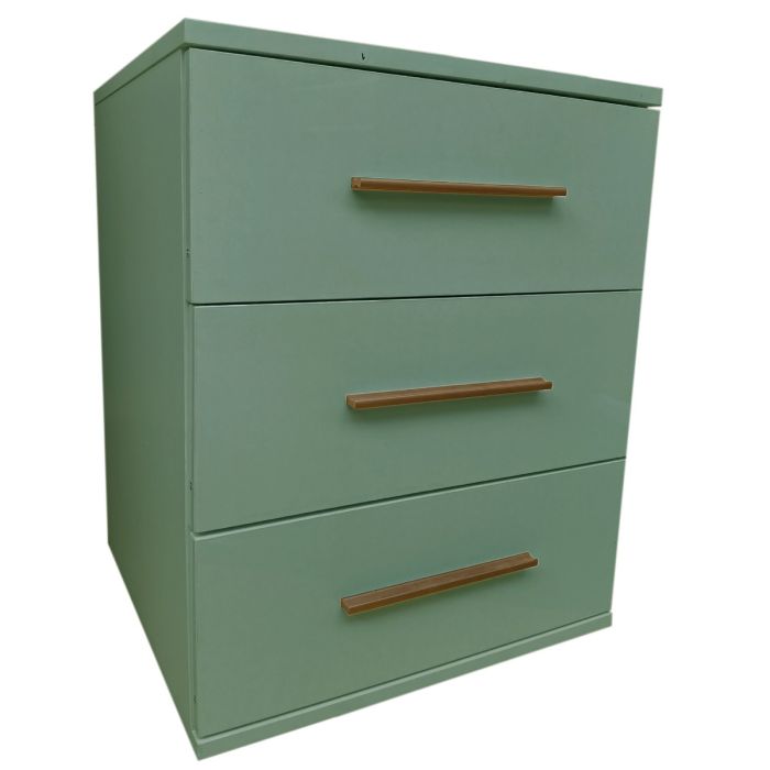 Bedside Table - WINSTEAD 3 Drawer Nightstand Green 45cm