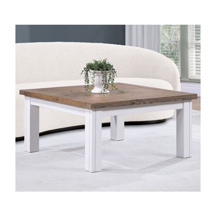 Splatter Reclaimed Wood Low Coffee Table - White