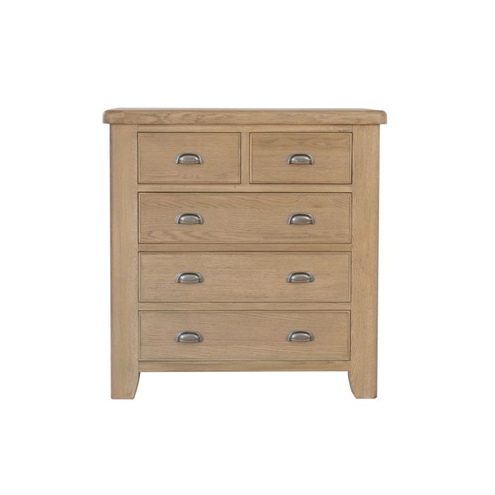 Norfolk 2 Over 3 Chest of Drawers - Somke Oak