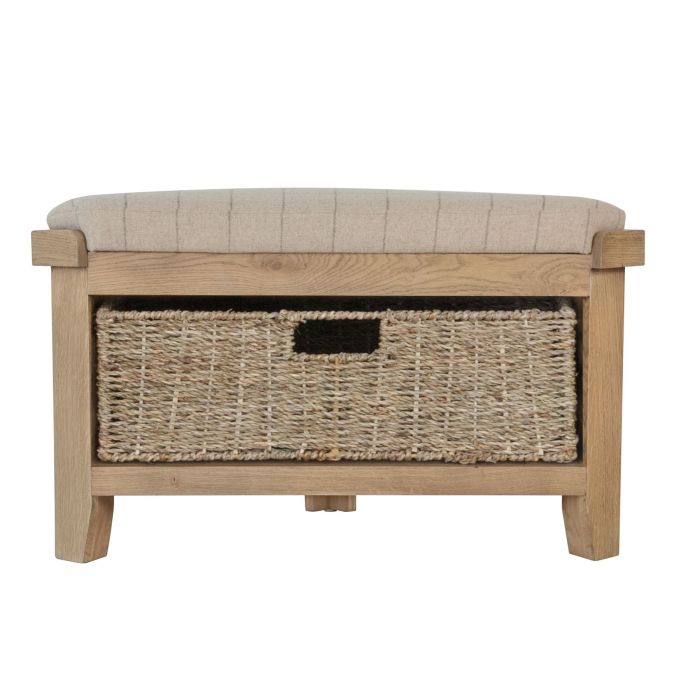 Norfolk Corner Hall Bench - Smoke Oak
