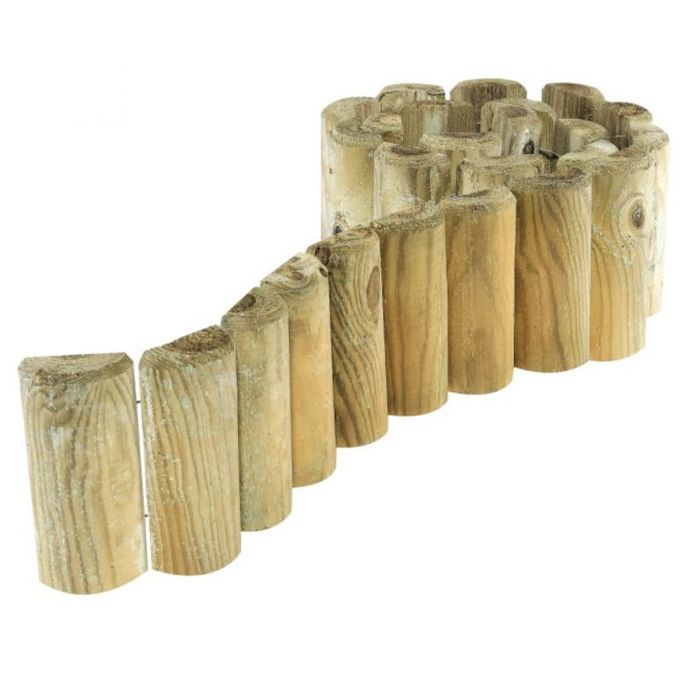 Rowlinson Pressure Treated Timber 6 Inch Garden Border Edging - Pack of Four
