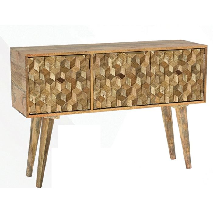 Geometric Design 3 Doors Sideboard - Brown