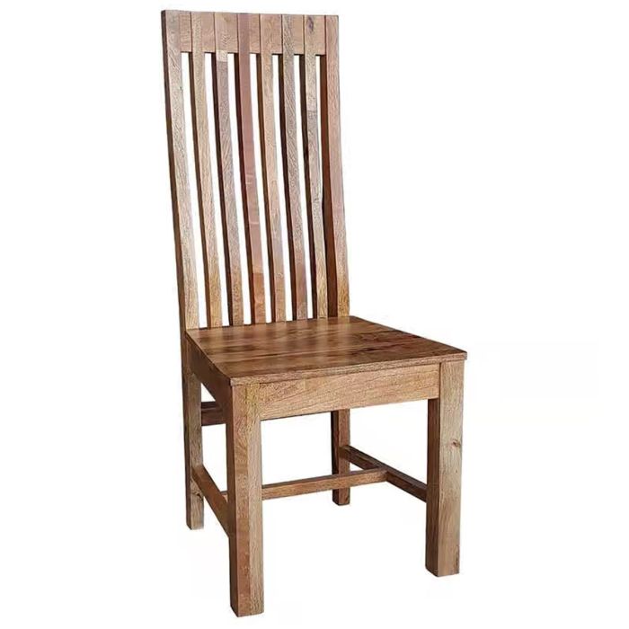 Wigan High Back Light Mango Wood Dining Chairs - Light Wood Tone