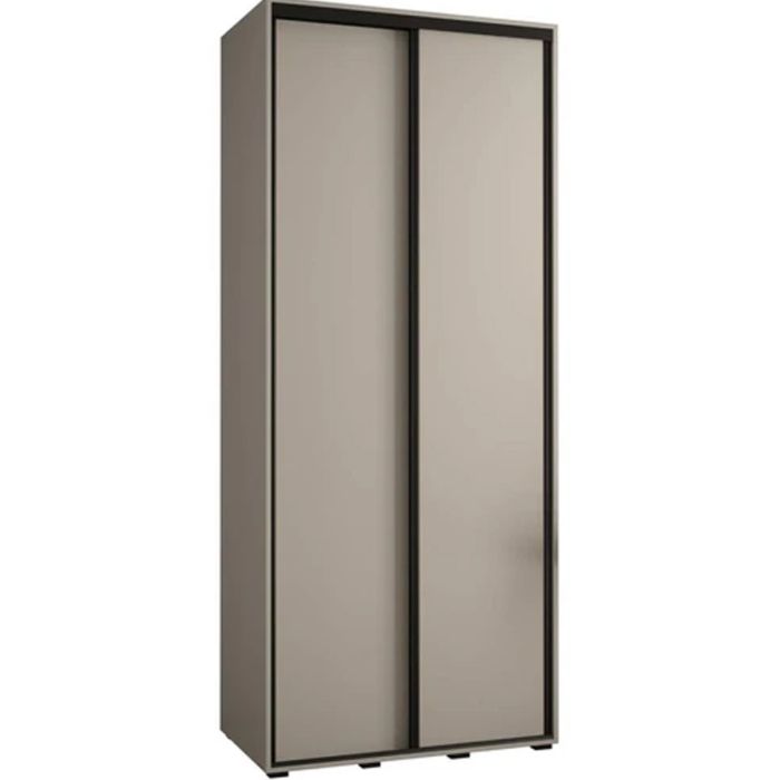 Sliding Wardrobe - NELSON 2 Door Wardrobe Cashmere 100cm