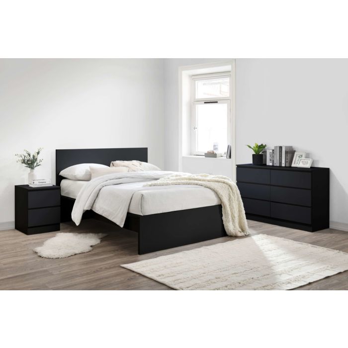 Streamlined Design Oslo Black Bed Frame - Kingsize 5ft