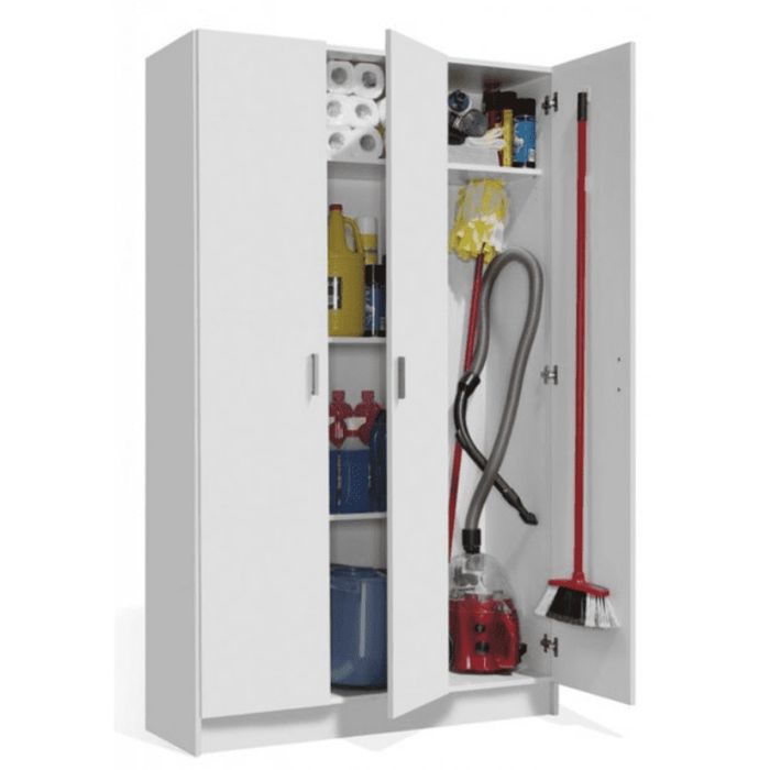 AMANDA 3 Door Cleaning Storage Cabinet Matt White 109cm