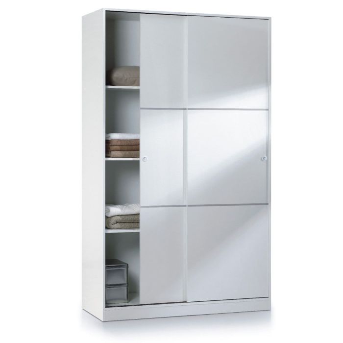 Sliding Wardrobe - MARKHAM 2 Door Wardrobe White 120cm
